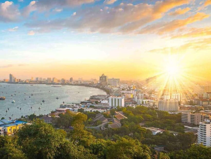 Pattaya: Big Buddha Temple, Night Market, and Sunset Tour - Khao Phra Tamnak viewpoint: where Pattaya Bay turns gold